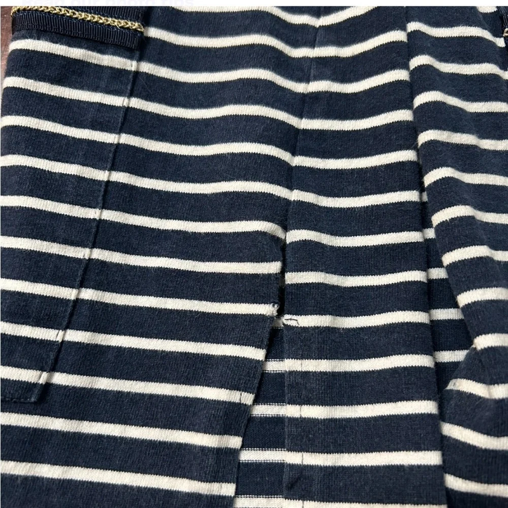 DONCASTER COLLECTION Navy and white striped 3/4 sleeve tunic top XL Good Cond.